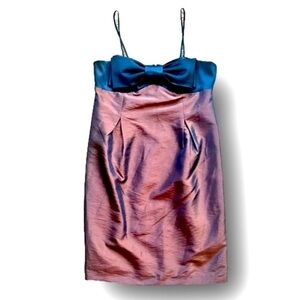 Eliza J Brown Metallic Large Black Bow Strappy Midi Dress 10 petite